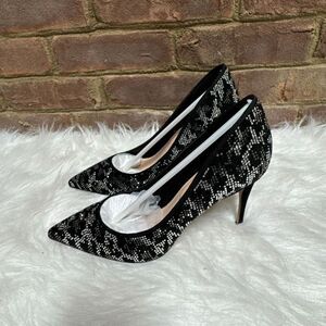 Aldo Women’s Haida Black & Silver Embellished Heel Size 9